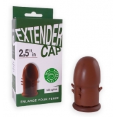 Коричневый латексный удлинитель пениса 2.5 in с шипиками - Sitabella - в Рязани купить с доставкой