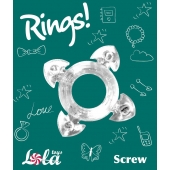 Прозрачное эрекционное кольцо Rings Screw - Lola Games - в Рязани купить с доставкой