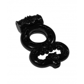Чёрное эрекционное кольцо Rings Treadle с подхватом - Lola Games - в Рязани купить с доставкой