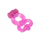 Розовое эрекционное кольцо Rings Treadle с подхватом - Lola Games - в Рязани купить с доставкой