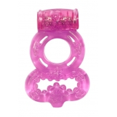 Розовое эрекционное кольцо Rings Treadle с подхватом - Lola Games - в Рязани купить с доставкой