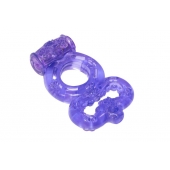 Фиолетовое эрекционное кольцо Rings Treadle с подхватом - Lola Games - в Рязани купить с доставкой