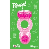 Розовое эрекционное кольцо с вибрацией Rings Ringer - Lola Games - в Рязани купить с доставкой