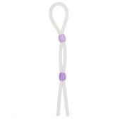 Прозрачное эрекционное кольцо-лассо SILICONE LASSO COCK RING DUAL BEADS - NMC - в Рязани купить с доставкой