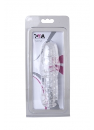 Прозрачная, закрытая насадка с шипами и точками - 13,5 см. - Toyfa Basic - в Рязани купить с доставкой