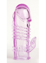 Фиолетовая насадка с коготком и шипами - 13 см. - Toyfa Basic - в Рязани купить с доставкой