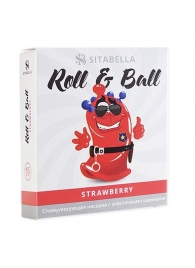 Стимулирующий презерватив-насадка Roll   Ball Strawberry - Sitabella - купить с доставкой в Рязани