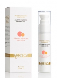 Универсальный массажный гель-смазка Allover Delicious Massage Gel с ароматом персика и аброкоса - 50 мл. - YESforLOV - купить с доставкой в Рязани