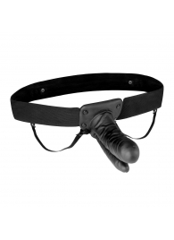 Полый страпон с двумя отростками и вибрацией Unisex Vibrating Hollow Strap-On Double Penetrating Dildo - 17,8 см. - Lux Fetish - купить с доставкой в Рязани