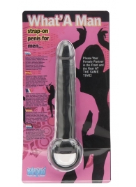 Чёрная насадка на пенис для анальной стимуляции WHATA MAN - 16 см. - Seven Creations - в Рязани купить с доставкой