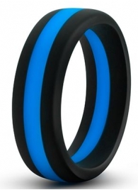 Черно-синее эрекционное кольцо Silicone Go Pro Cock Ring - Blush Novelties - в Рязани купить с доставкой