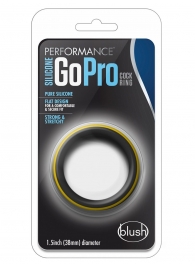 Черно-желтое силиконовое эрекционное кольцо Silicone Go Pro Cock Ring - Blush Novelties - в Рязани купить с доставкой