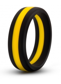 Черно-желтое силиконовое эрекционное кольцо Silicone Go Pro Cock Ring - Blush Novelties - в Рязани купить с доставкой
