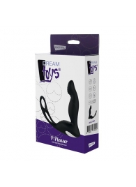 Черный вибромассажер простаты P-PLEASER W ERECTION ENHANCE - Dream Toys - в Рязани купить с доставкой
