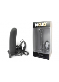 Черный страпон с вибратором Mojo Ghia - Seven Creations - купить с доставкой в Рязани