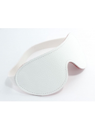 Белая кожаная маска на глаза на резинке - БДСМ Арсенал - купить с доставкой в Рязани