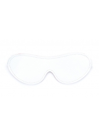 Белая кожаная маска на глаза на резинке - БДСМ Арсенал - купить с доставкой в Рязани