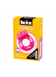 Розовое эрекционное виброкольцо Luxe VIBRO  Ужас Альпиниста  + презерватив - Luxe - в Рязани купить с доставкой