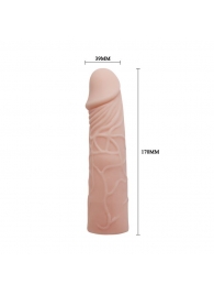 Закрытая телесная насадка-фаллос - 17 см. - Sex Expert - в Рязани купить с доставкой