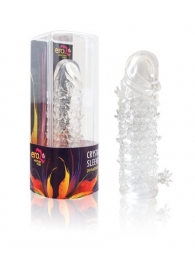 Закрытая прозрачная рельефная насадка Crystal sleeve - 13 см. - Erowoman-Eroman - в Рязани купить с доставкой