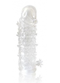 Закрытая прозрачная рельефная насадка Crystal sleeve - 13 см. - Erowoman-Eroman - в Рязани купить с доставкой
