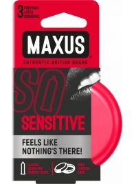 Ультратонкие презервативы в железном кейсе MAXUS Sensitive - 3 шт. - Maxus - купить с доставкой в Рязани