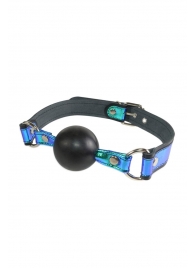 Кляп-шарик на чёрно-синих ремешках - Sitabella - купить с доставкой в Рязани