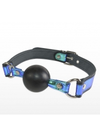 Кляп-шарик на чёрно-синих ремешках - Sitabella - купить с доставкой в Рязани