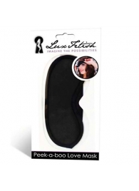 Черная маска на глаза Peek-a-Boo - Lux Fetish - купить с доставкой в Рязани
