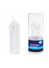 Закрытая рельефная насадка Crystal sleeve с усиками - 12 см. - Erowoman-Eroman - в Рязани купить с доставкой