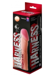 Телесная реалистичная насадка на Harness с коннектором BLACK LINE - 17 см. - LOVETOY (А-Полимер) - купить с доставкой в Рязани
