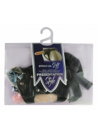 Черный пояс-трусики с двумя насадками Soft-Dolli - 16,5 и 10,5 см. - LOVETOY (А-Полимер) - купить с доставкой в Рязани