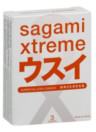 Ультратонкие презервативы Sagami Xtreme SUPERTHIN - 3 шт. - Sagami - купить с доставкой в Рязани