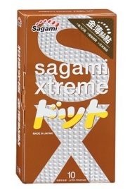 Презервативы Sagami Xtreme FEEL UP с точечной текстурой и линиями прилегания - 10 шт. - Sagami - купить с доставкой в Рязани