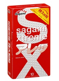 Утолщенные презервативы Sagami Xtreme Feel Long с точками - 10 шт. - Sagami - купить с доставкой в Рязани