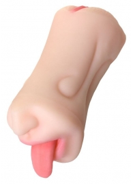 Телесный двусторонний мастурбатор Fruity Tongue - ротик и вагина - ToyFa - в Рязани купить с доставкой