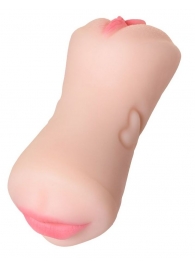 Телесный двусторонний мастурбатор Pretty Mouth - ротик и вагина - ToyFa - в Рязани купить с доставкой