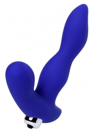 Синий силиконовый вибростимулятор простаты Stroman - 14,5 см. - ToyFa - в Рязани купить с доставкой