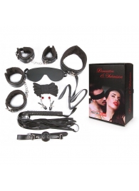 Большой игровой набор БДСМ: наручники, оковы, маска, кляп, плеть, ошейник с поводком, верёвка, зажимы для сосков - Notabu - купить с доставкой в Рязани