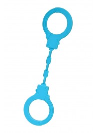 Голубые силиконовые наручники A-Toys без ключа - A-toys - купить с доставкой в Рязани