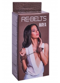 Коричневые кожаные наручники Maya - Rebelts - купить с доставкой в Рязани