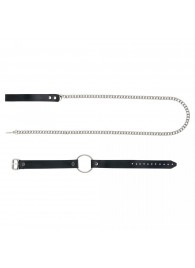 Черный поводок и чокер с кольцом Rada - Rebelts - купить с доставкой в Рязани