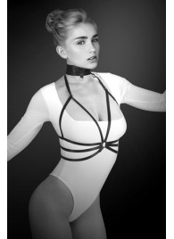 Черная упряжь на грудь Julia - Bijoux Pour Toi - купить с доставкой в Рязани