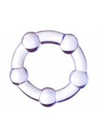 Фиолетовое эрекционное кольцо на пенис с бусинами - Штучки-дрючки - в Рязани купить с доставкой