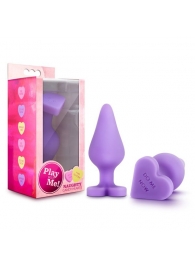 Фиолетовая анальная пробка Naughty Candy Heart Do Me Now - 8,9 см. - Blush Novelties - купить с доставкой в Рязани