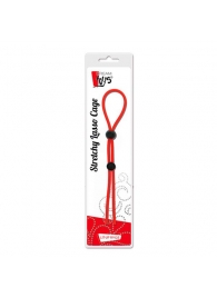 Красное лассо на пенис с двумя бусинами STRETCHY LASSO CAGE - Dream Toys - в Рязани купить с доставкой