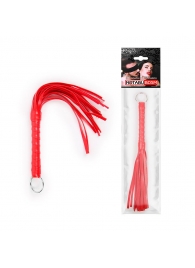 Красная плеть с рукоятью в оплетке - 28 см. - Notabu - купить с доставкой в Рязани