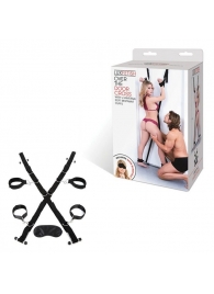 Чёрный набор для фиксации у двери - Lux Fetish - купить с доставкой в Рязани