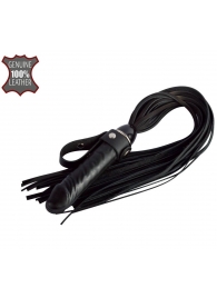 Черная плеть  Ковбой  с ручкой-фаллосом - 55 см. - Sitabella - купить с доставкой в Рязани