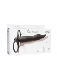 Черная вибронасадка для двойного проникновения Flirtini - 15,9 см. - Lola Games - купить с доставкой в Рязани